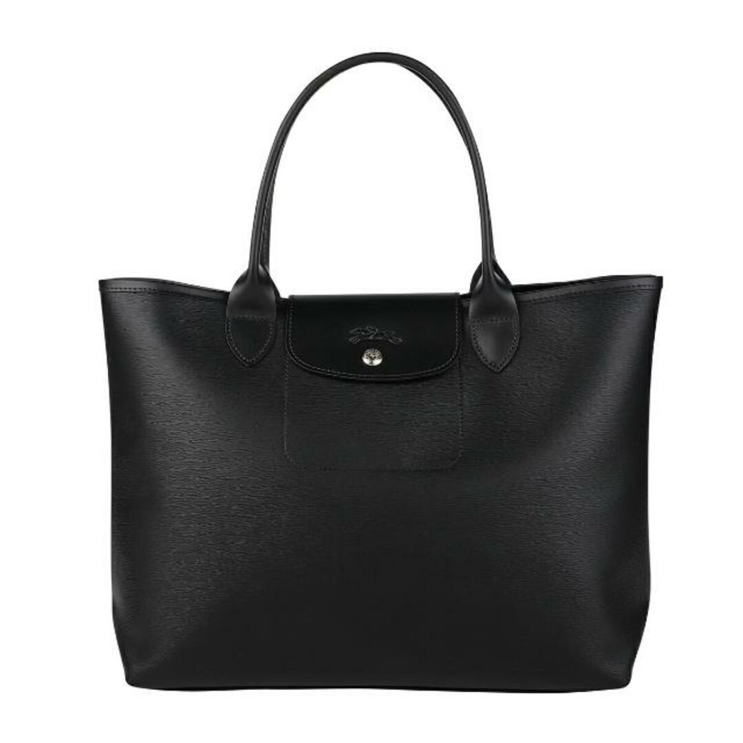 カウハイドスナップ式開閉内側新品 ロンシャン LONGCHAMP トートバッグ ル・プリアージュ シティ トップハンドルバッグ Lサイズ ノワール