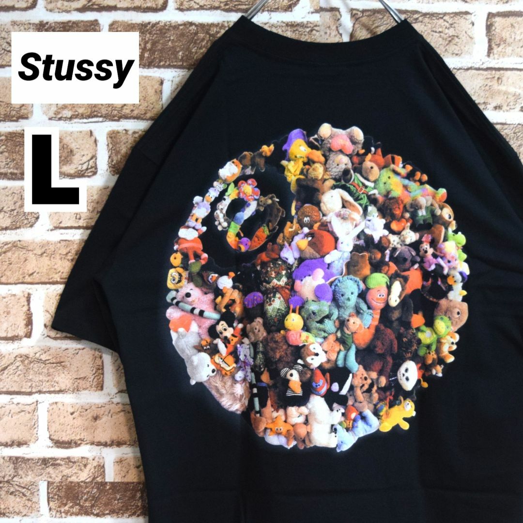《ステューシー》即完モデル　正規・新品タグ　ぬいぐるみ8ボール　黒　L　Tシャツ