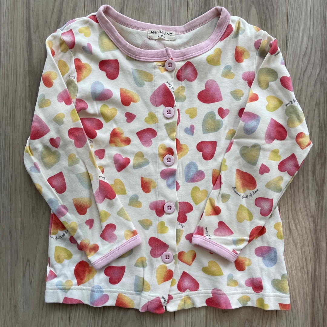 ampersand(アンパサンド)の110  ハート　長袖パジャマ キッズ/ベビー/マタニティのキッズ服女の子用(90cm~)(パジャマ)の商品写真