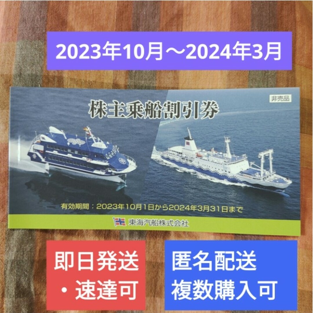 最新【当日発送 速達可】東海汽船 株主優待 伊豆 大島 フェリー さるびあ 旅行 チケットの施設利用券(その他)の商品写真