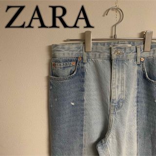 ザラ(ZARA)の【希少】ZARA ザラ　デニムパンツ　フレア　ダメージ　切替　ドッキング(デニム/ジーンズ)