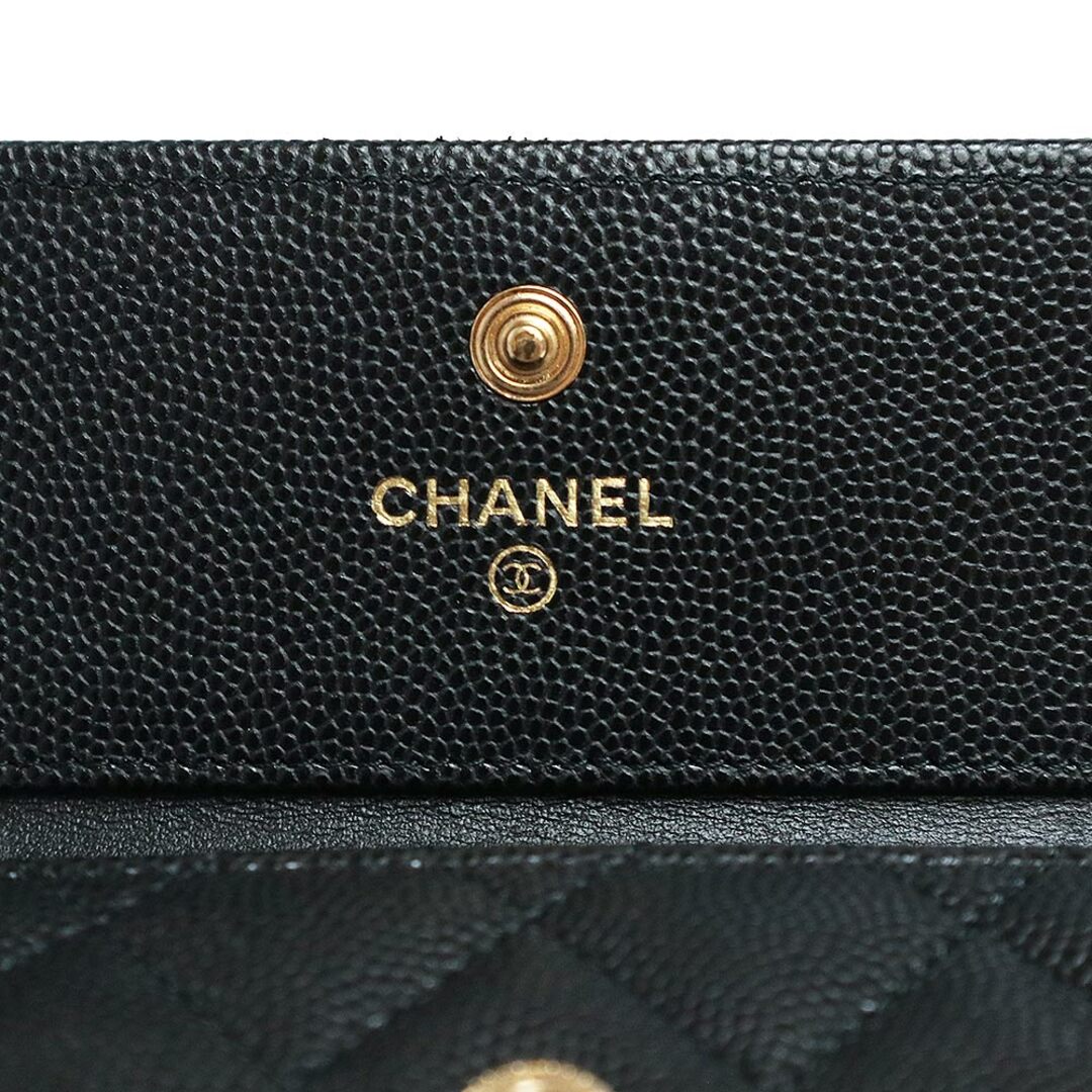 【18,000円OFF お値引き】 シャネル CHANEL ボーイ シャネル スモール ウォレット 三つ折り 財布 マトラッセ ブラック 黒 キャビア スキン A84432 レディース 【 AB ランク】 送料無料 当店通常価格124,800円