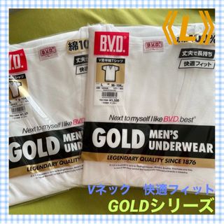 ビーブイディー(B.V.D)の【BVD GOLD】スッキリVネック身体を科学したカッティング❣️肌着《L》2枚(その他)