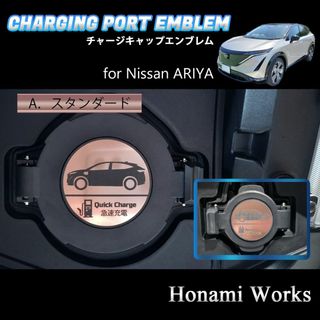 ニッサン(日産)の4種類♪ ARIYA アリア チャージキャップ 充電口 エンブレム ステッカー(車外アクセサリ)