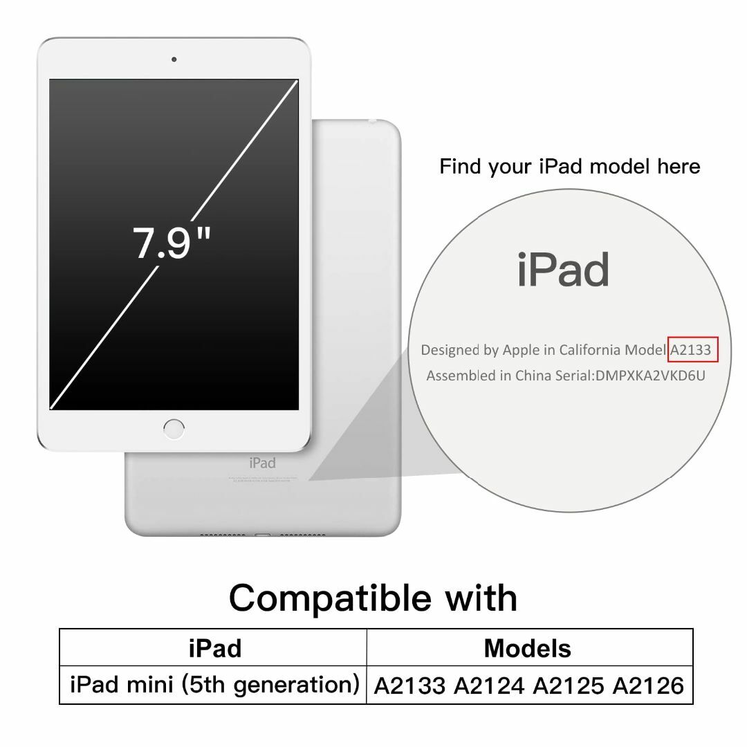 【色: ブラック】JEDirect iPadmini5 (2019モデルiPad