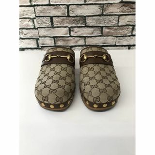 Gucci - グッチ☆22AW ホースビットGG柄キャンバスレザー切替サボ