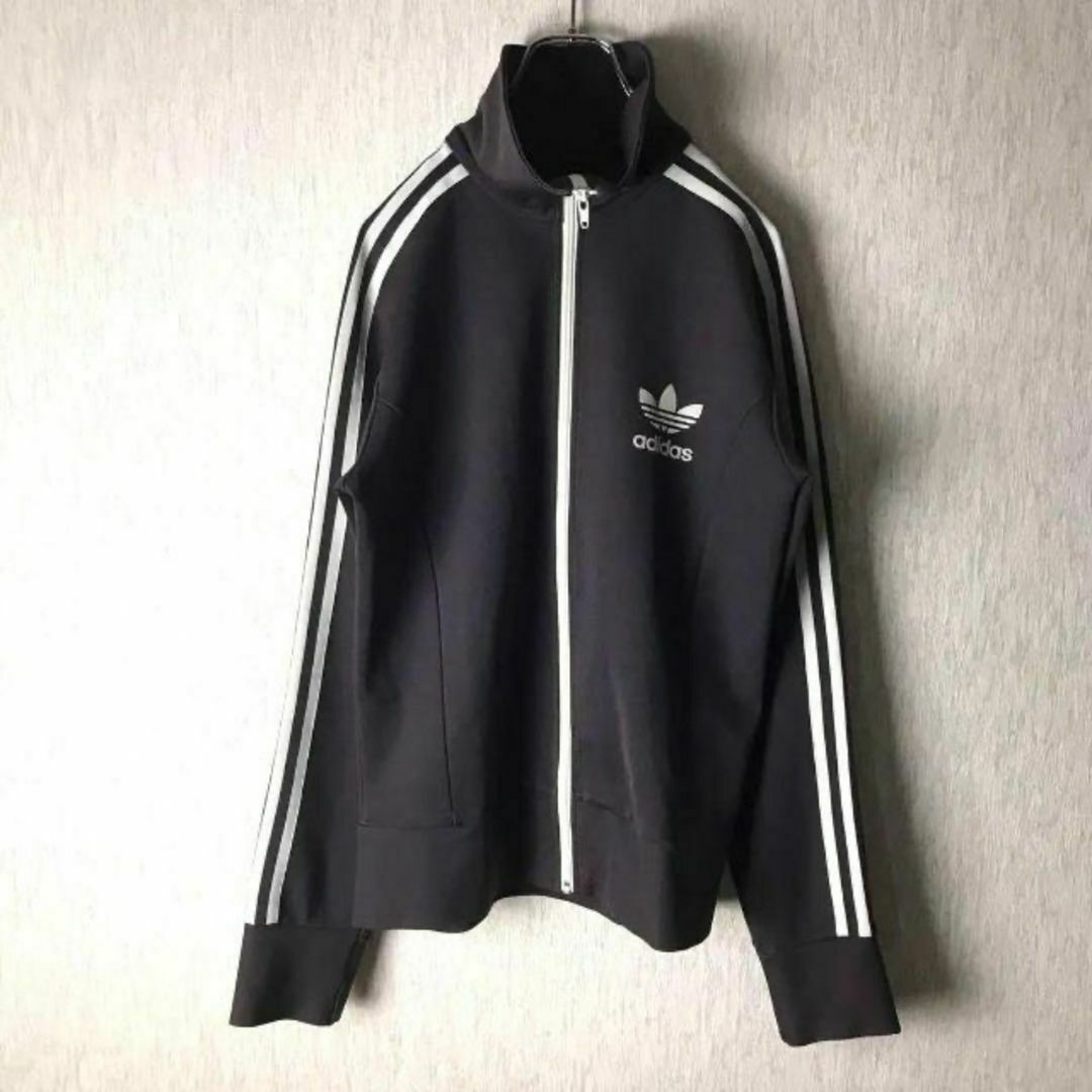 adidas(アディダス)の4472 美品✨adidasトラックジャケットヨーロッパブラウン×ホワイトM~ メンズのトップス(ジャージ)の商品写真