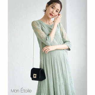 ロペピクニック(Rope' Picnic)の【ライトグリーン（33）】【Mon E'toile/モンエトワール】結婚式にも/レースタックDRESS(ロングワンピース/マキシワンピース)