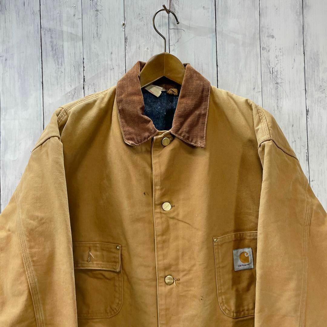 carhartt(カーハート)のカーハート　サイズＸＬ　80年代　星タグ　キャメルカラー　カバーオールメンズ古着 メンズのジャケット/アウター(ブルゾン)の商品写真