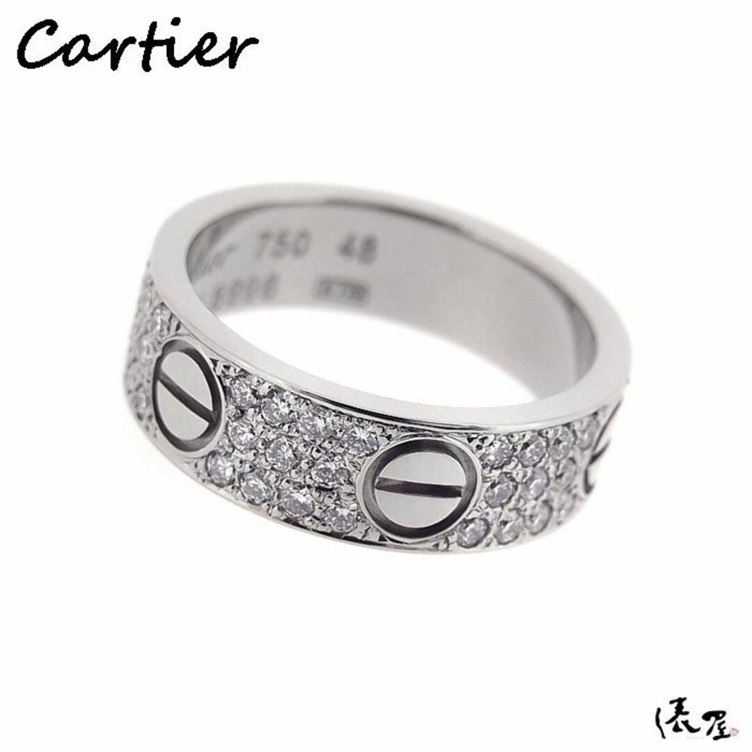 約５．６ｇ素材【仕上げ済み】カルティエ ラブリング ダイヤ #48 750 極美品 レディース K18WG love ring【送料無料】Cartier