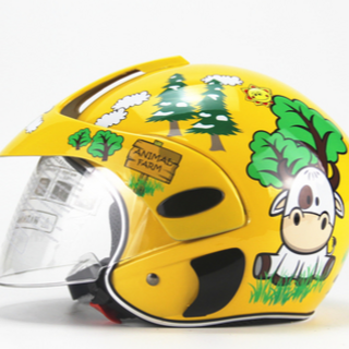 子供ヘルメット　ジェットヘルメット　　イエロー　フリーサイズ（２－７才）(ヘルメット/シールド)