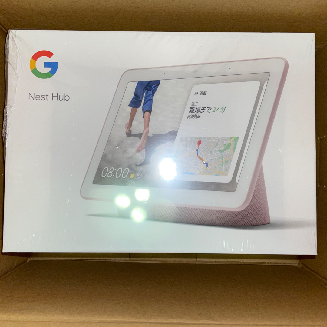 Google(グーグル)の新品未使用GOOGLE NEST HUB SAND ピンク スマホ/家電/カメラのスマートフォン/携帯電話(その他)の商品写真