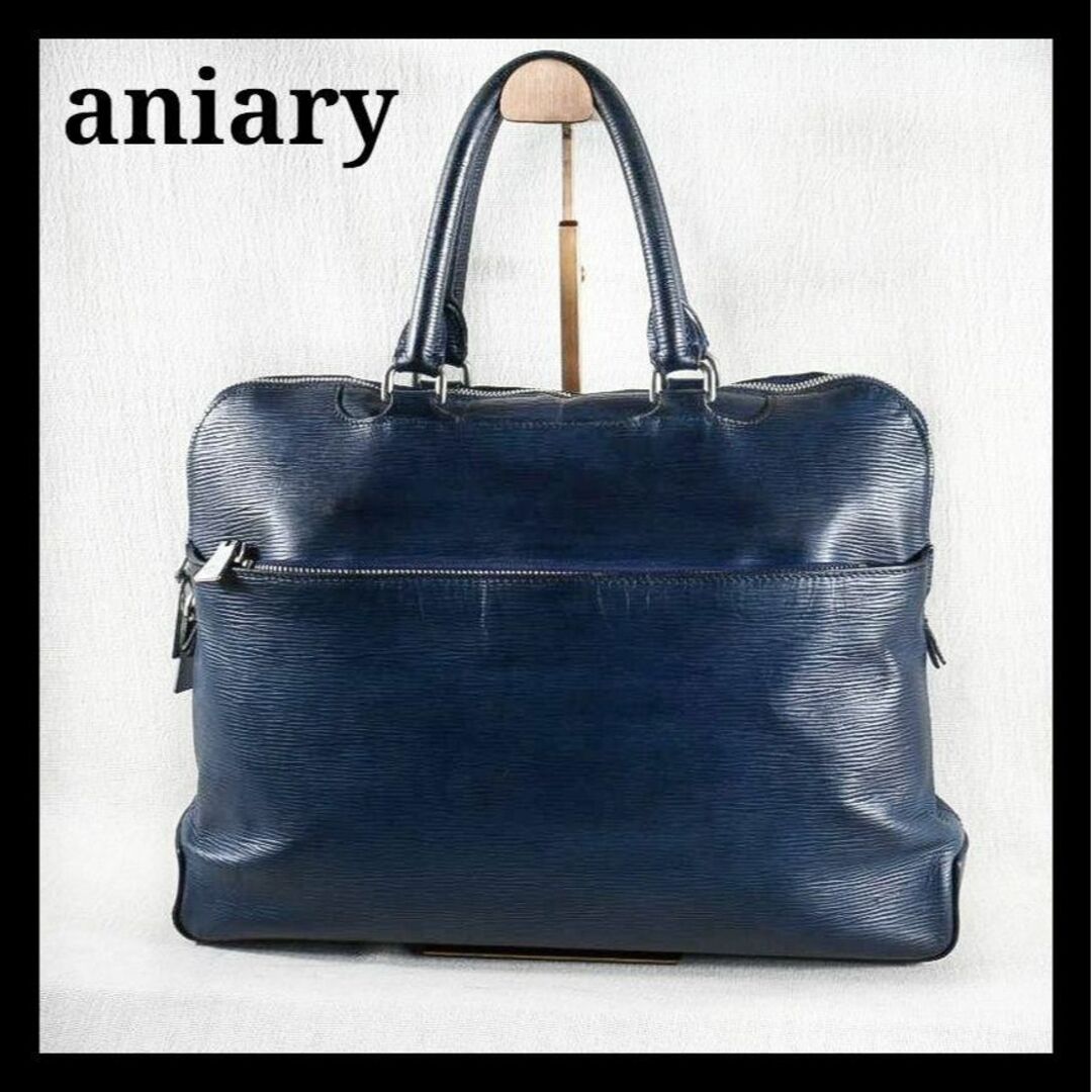 aniary - aniary アニアリ 本革 A4収納可 大容量 レザーバッグ ダーク