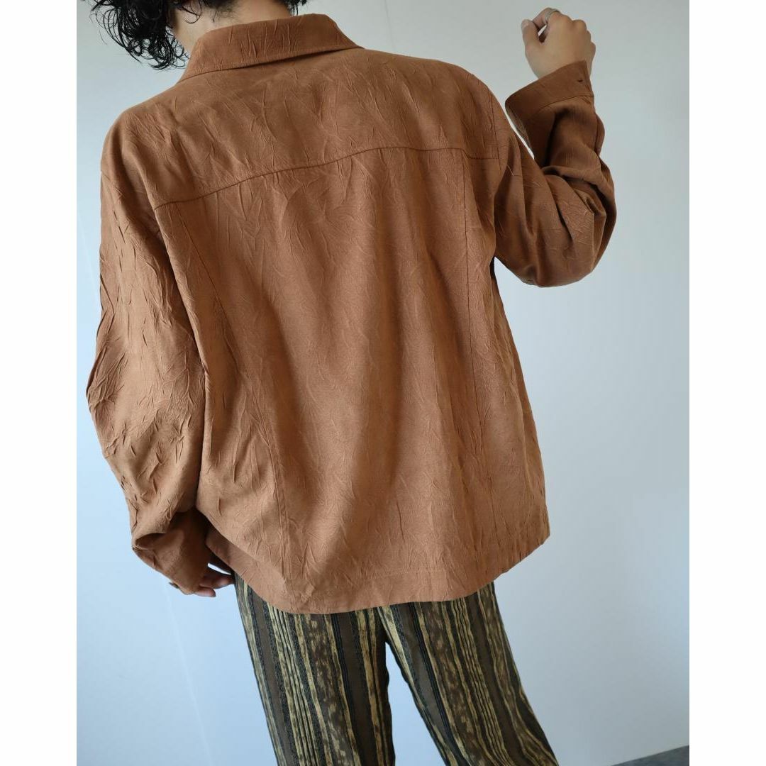 ART VINTAGE(アートヴィンテージ)の【vintage】ワッシャー加工 フェイクスエード ボックスカット 長袖シャツ メンズのトップス(シャツ)の商品写真