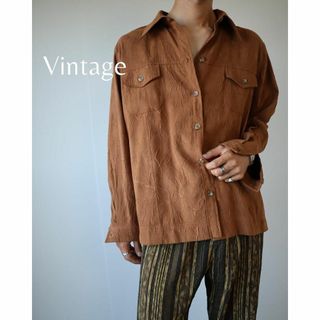 アートヴィンテージ(ART VINTAGE)の【vintage】ワッシャー加工 フェイクスエード ボックスカット 長袖シャツ(シャツ)