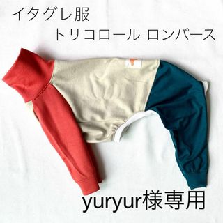 yuryur様専用　イタグレ服　ロンパース　トリコロール　Lサイズ　他一点あり(ペット服/アクセサリー)