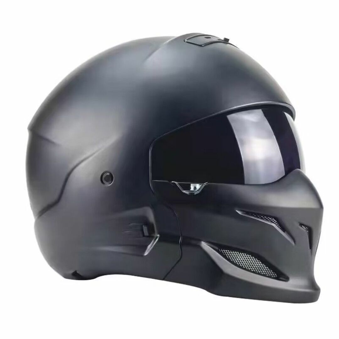 約1650ｇ材質バイクオンロード フルフェイスヘルメット　艶消し黒　別売シールドあり　2XLとL
