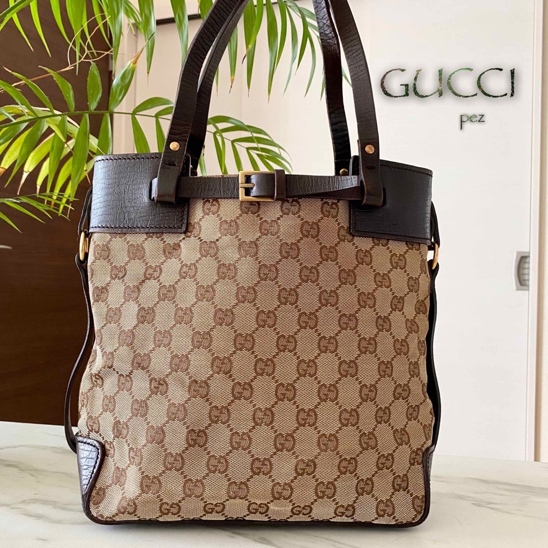 Gucci - 超美品 GUCCI グッチ GG柄 レザーハンドバッグの通販 by pez's ...