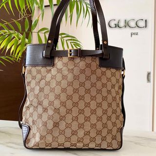 グッチ(Gucci)の超美品 GUCCI グッチ GG柄 レザーハンドバッグ(トートバッグ)