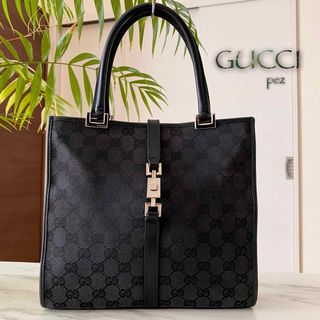 グッチ(Gucci)の極美品 GUCCI グッチ ジャッキーGG柄 レザーハンドバッグ(トートバッグ)