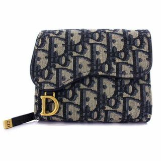 ディオール(Dior)のディオール Dior オブリークジャカード サドル トロッター 三つ折り財布(財布)