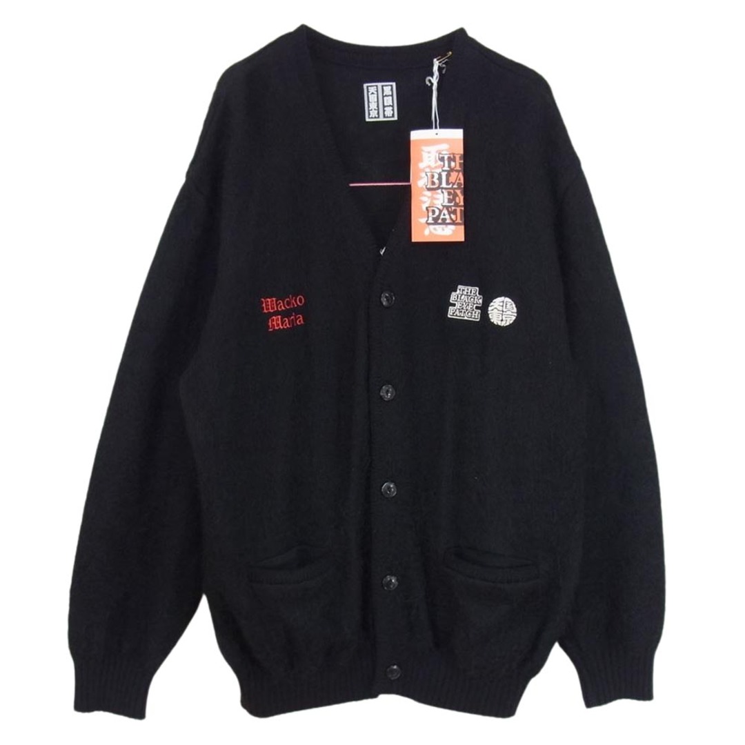 WACKO MARIA ワコマリア 22AW BEP-WM-KN01 × BlackEyePatch ブラックアイパッチ MOHAIR CARDIGAN モヘア ロゴ カーディガン ブラック系 XL【新古品】【未使用】