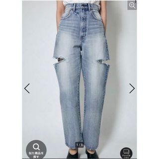 マウジー(moussy)のmoussy  THIGH SLIT LOOSE STRAIGHT(デニム/ジーンズ)