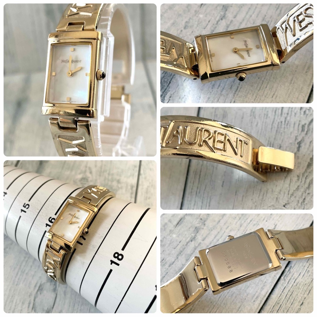 【電池交換済】Yves Saint Laurent 腕時計 バングル ゴールド