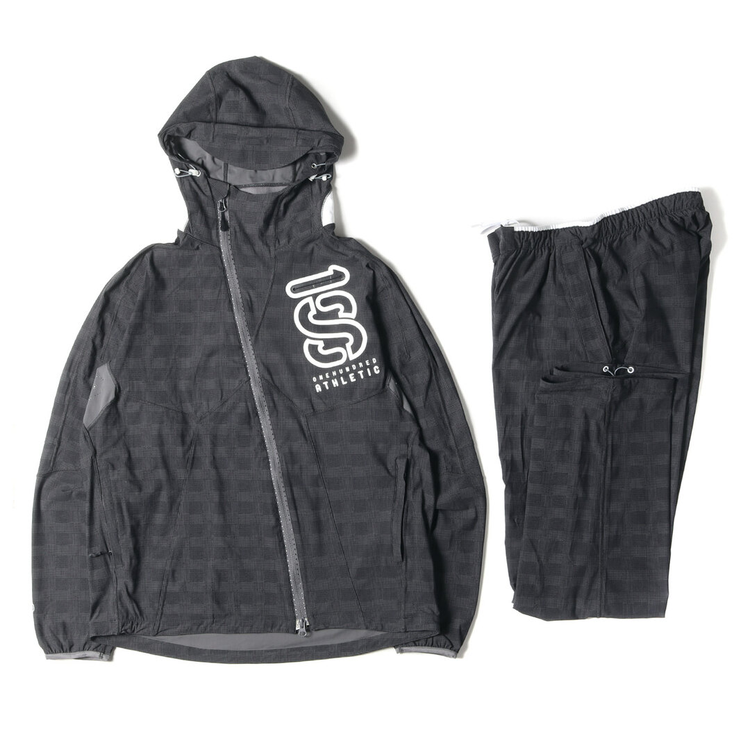 ONEHUNDRED ATHLETIC ワンハンドレッド アスレチック セットアップ サイズ:L UNITED ARROWS ハセスポ コラボ 4WAY ストレッチ ウォームアップ ジャケット&パンツ セットアップ グレー 上下セット ブルゾン ボトムス アウトドア ブランド 【メンズ】