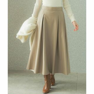 アーバンリサーチロッソ(URBAN RESEARCH ROSSO)の【L.BEIGE】ウォッシャブルフェイクレザーフレアスカート(ロングスカート)