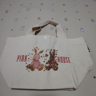ピンクハウス(PINK HOUSE)のノベルティ巾着付チェックうさぎトートバッグ(トートバッグ)