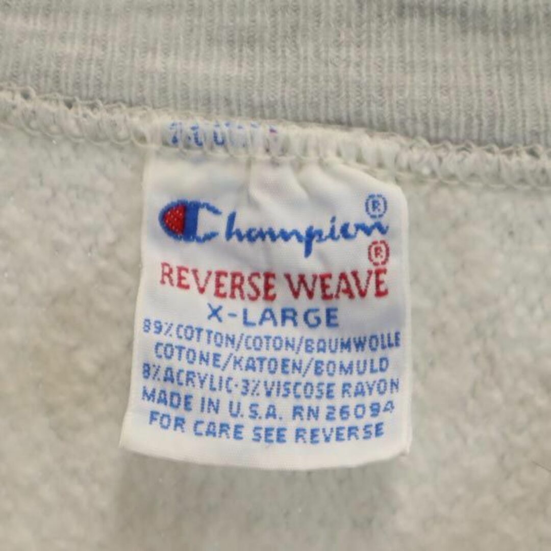 チャンピオン REVERSE WEAVE 90s 長袖 カレッジ 刺繍タグ スウェット XL グレー系 Champion リバースウィーブ 袖カットオフ メンズ   【230912】