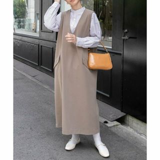 アーバンリサーチドアーズ(URBAN RESEARCH DOORS)の【BEIGE】FORK&SPOON カシメポケットジャンパースカート(ロングワンピース/マキシワンピース)