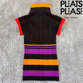 プリーツプリーズイッセイミヤケ(PLEATS PLEASE ISSEY MIYAKE)の【極美品】プリーツプリーズ ハイネック ラメ入りカットソー イッセイミヤケ(カットソー(半袖/袖なし))