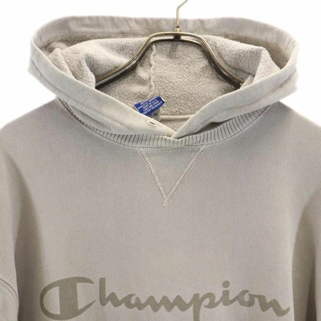 Champion USA製 プリントスウェットパーカー L [121011]