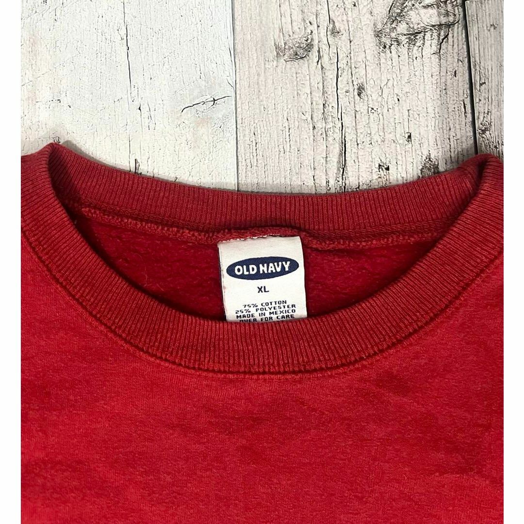 Old Navy(オールドネイビー)のOLD NAVY レッド　XL ヴィンテージ　裏起毛　オールドネイビー　ゆるダボ メンズのトップス(スウェット)の商品写真