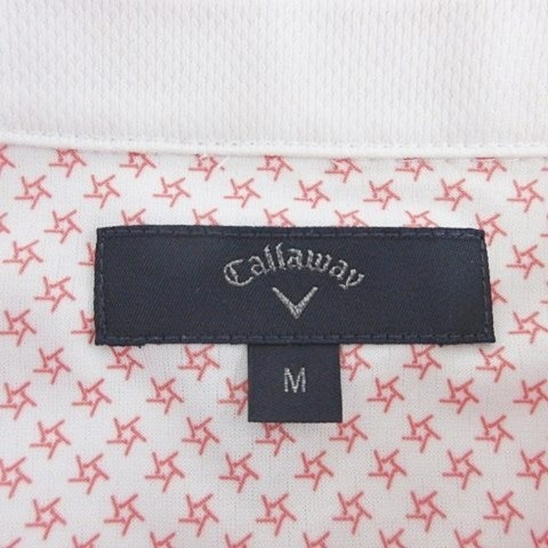 キャロウェイ CALLAWAY ポロシャツ ゴルフ 半袖 白 赤 ホワイト M 2