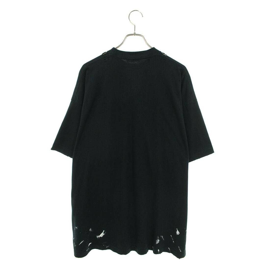 バレンシアガ  22SS  694576 TMV88 メタルロゴペンキクラッシュ加工Tシャツ メンズ 2