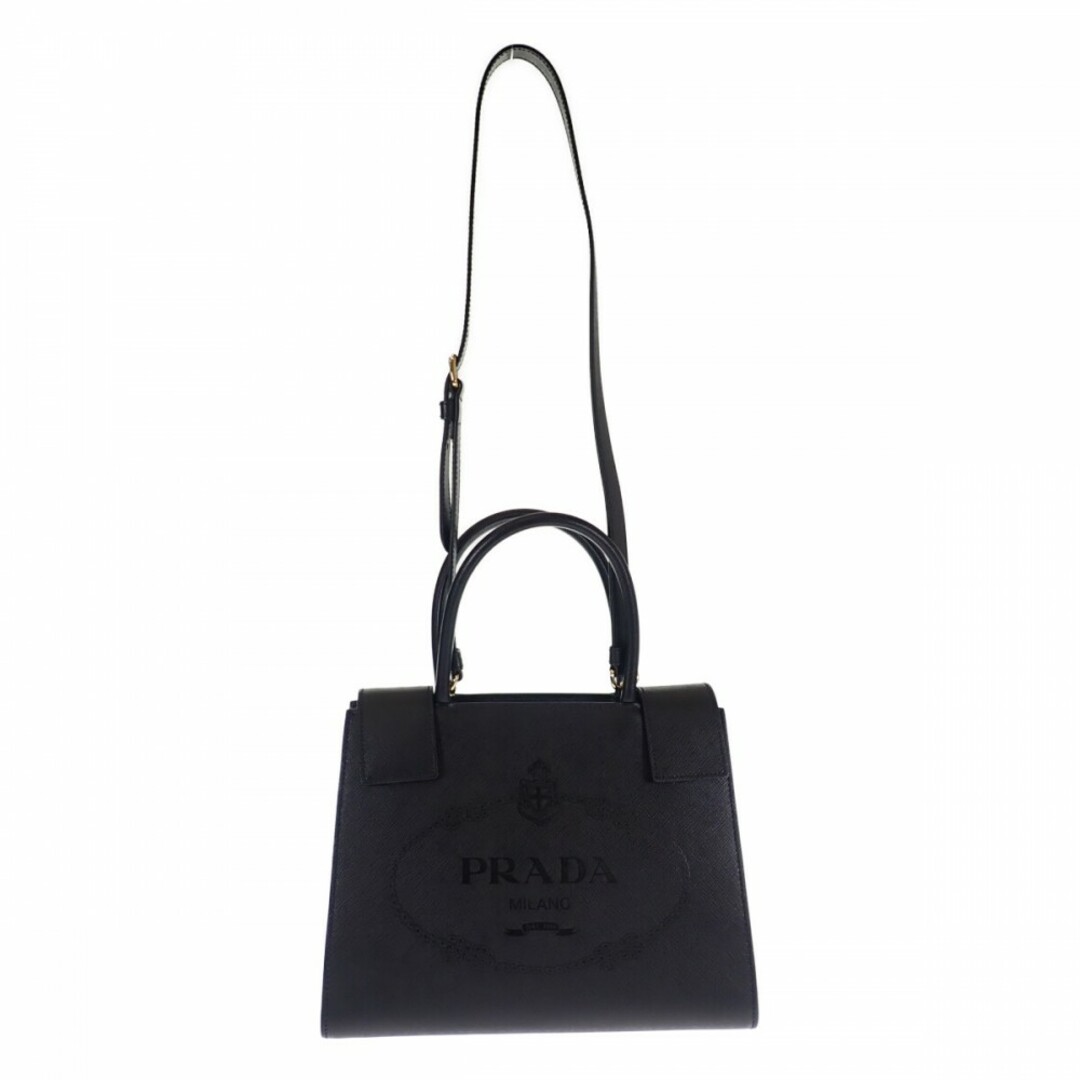 【Aランク】PRADA プラダ サフィアーノ ハンドバッグ ショルダーバッグ 2way 1BA120 ブラック ゴールド金具 レディース【ISEYA】