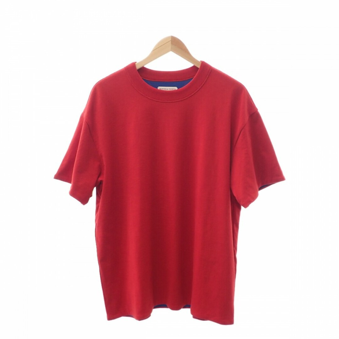 【Aランク】BOTTEGA VENETA ボッテガヴェネタ ダブルレイヤー Tシャツ 半袖 トップス 661788 V16E0 コットン レッド ブルー Sサイズ メンズ【ISEYA】約585cm着丈