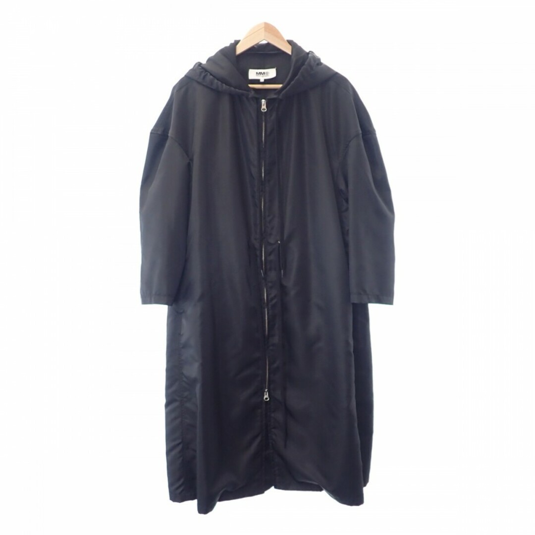 【ABランク】Maison Margiela メゾンマルジェラ MM6 ナイロンブルゾン フーディットコート ロングコート ジャケット S52AA0128 ブラック #38【ISEYA】約66cm袖丈