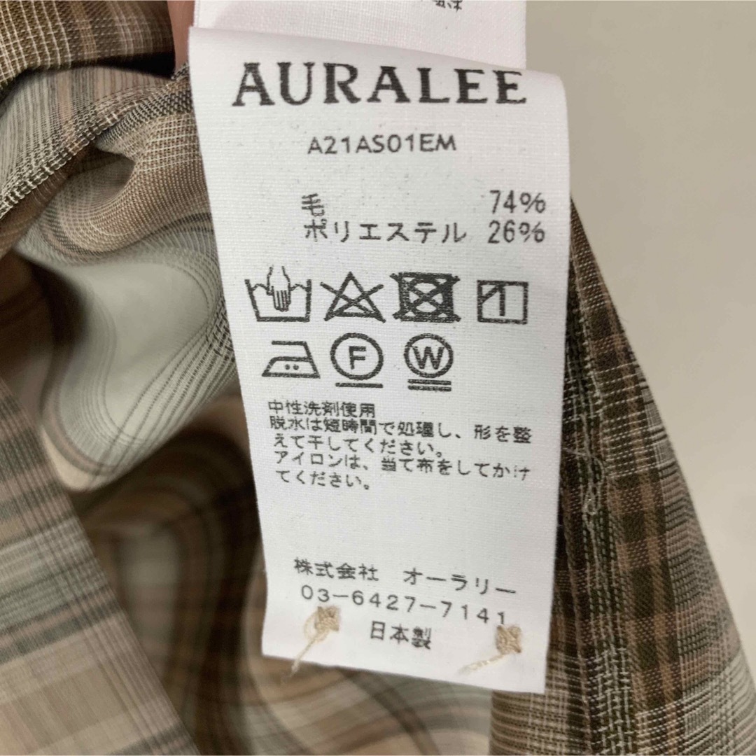 【極美品】auralee 21aw ウールチェックシャツ サイズ5