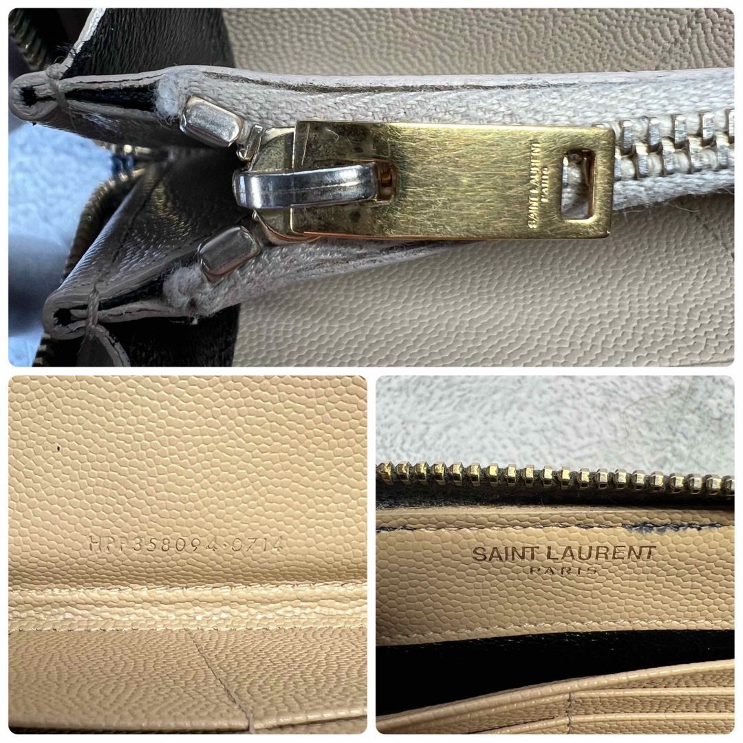 Saint Laurent(サンローラン)のイヴ・サンローラン　長財布　ラウンドジップ　YSL ブラック ベージュ レディースのファッション小物(財布)の商品写真