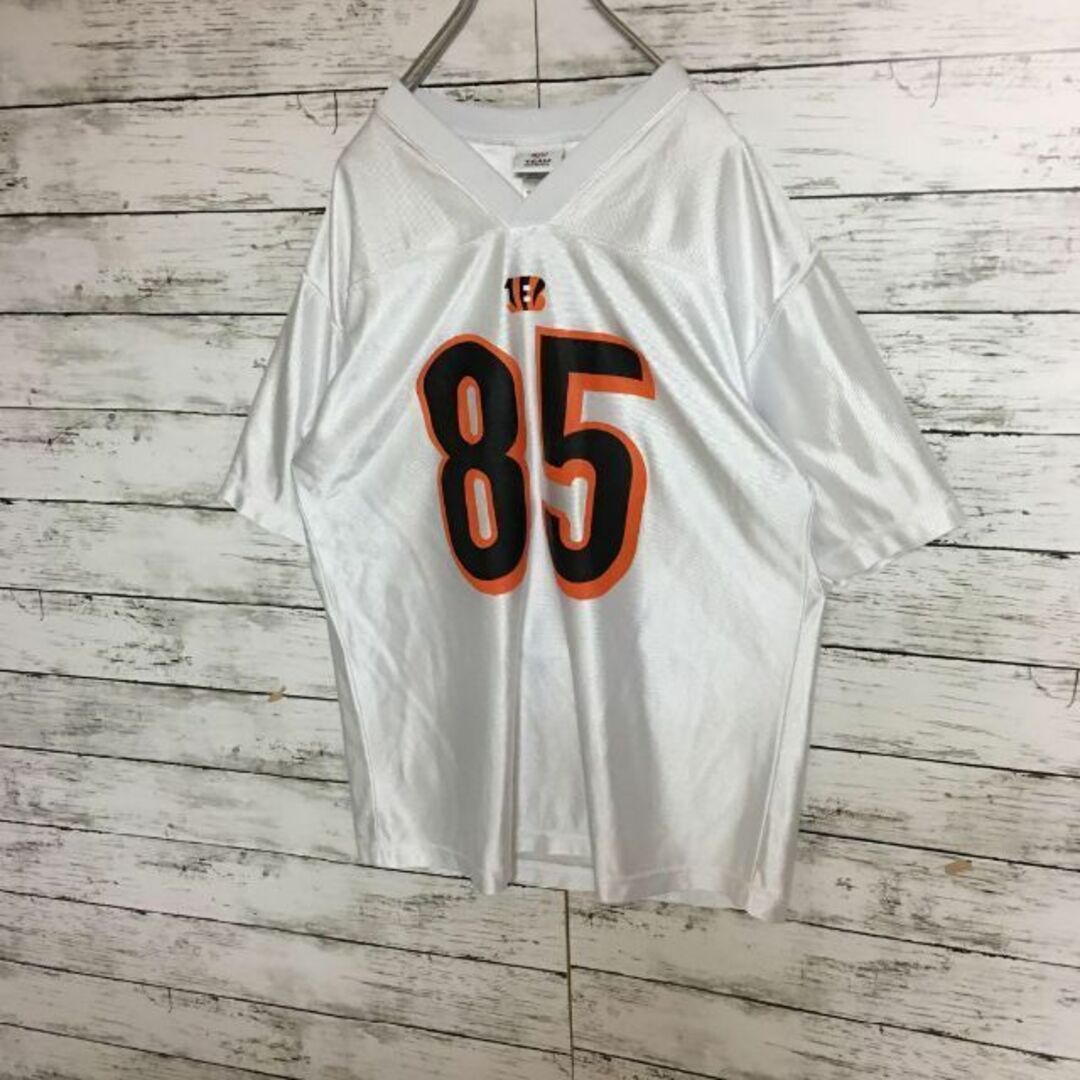 【美品】NFL アメフトゲームシャツ　ベンガルズ　人気色ホワイトXL E529