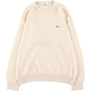 ラコステ LACOSTE ボーダー柄 コットン×アクリルニットセーター メンズL /eaa372452