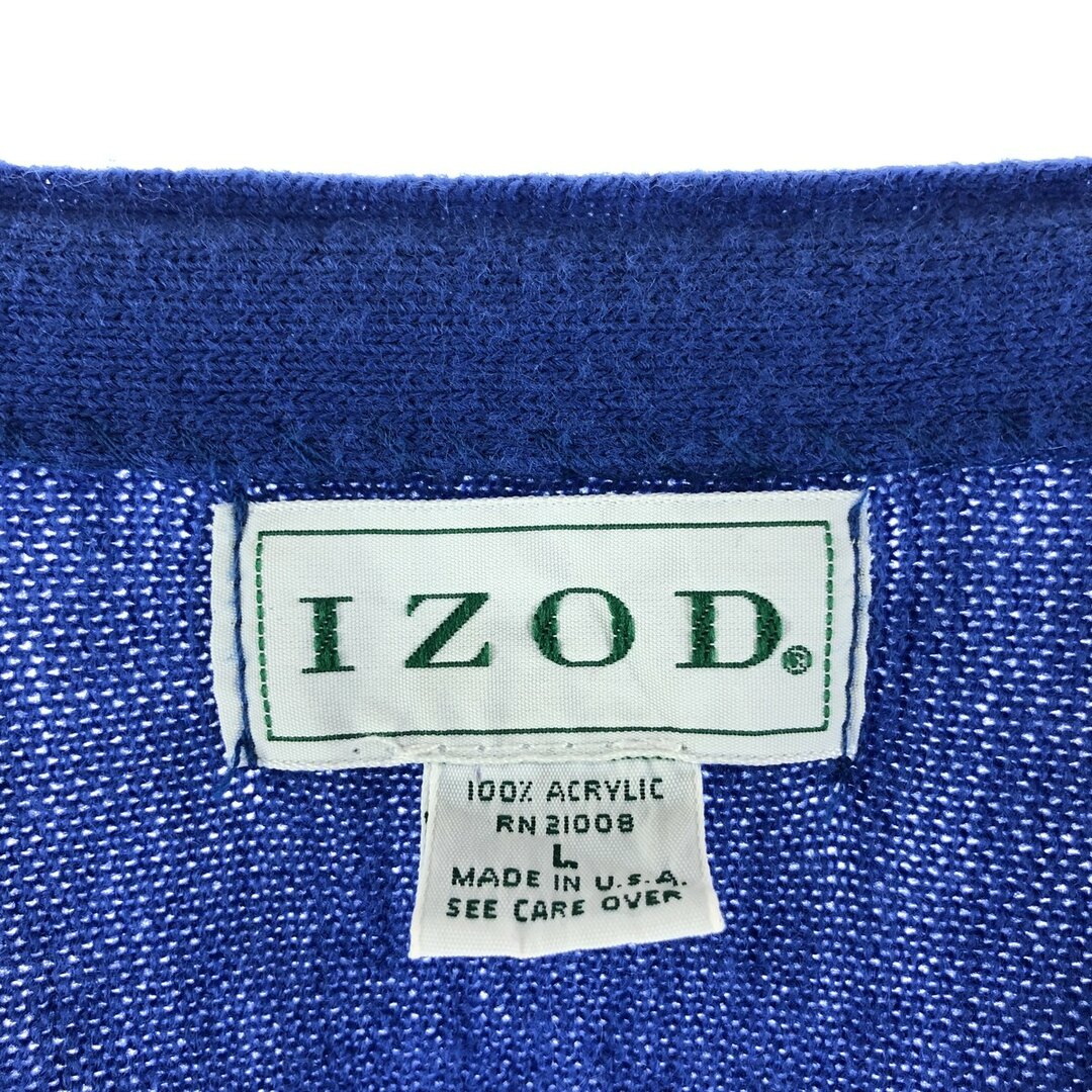 IZOD アクリルニットカーディガン USA製 メンズL /eaa369742 2