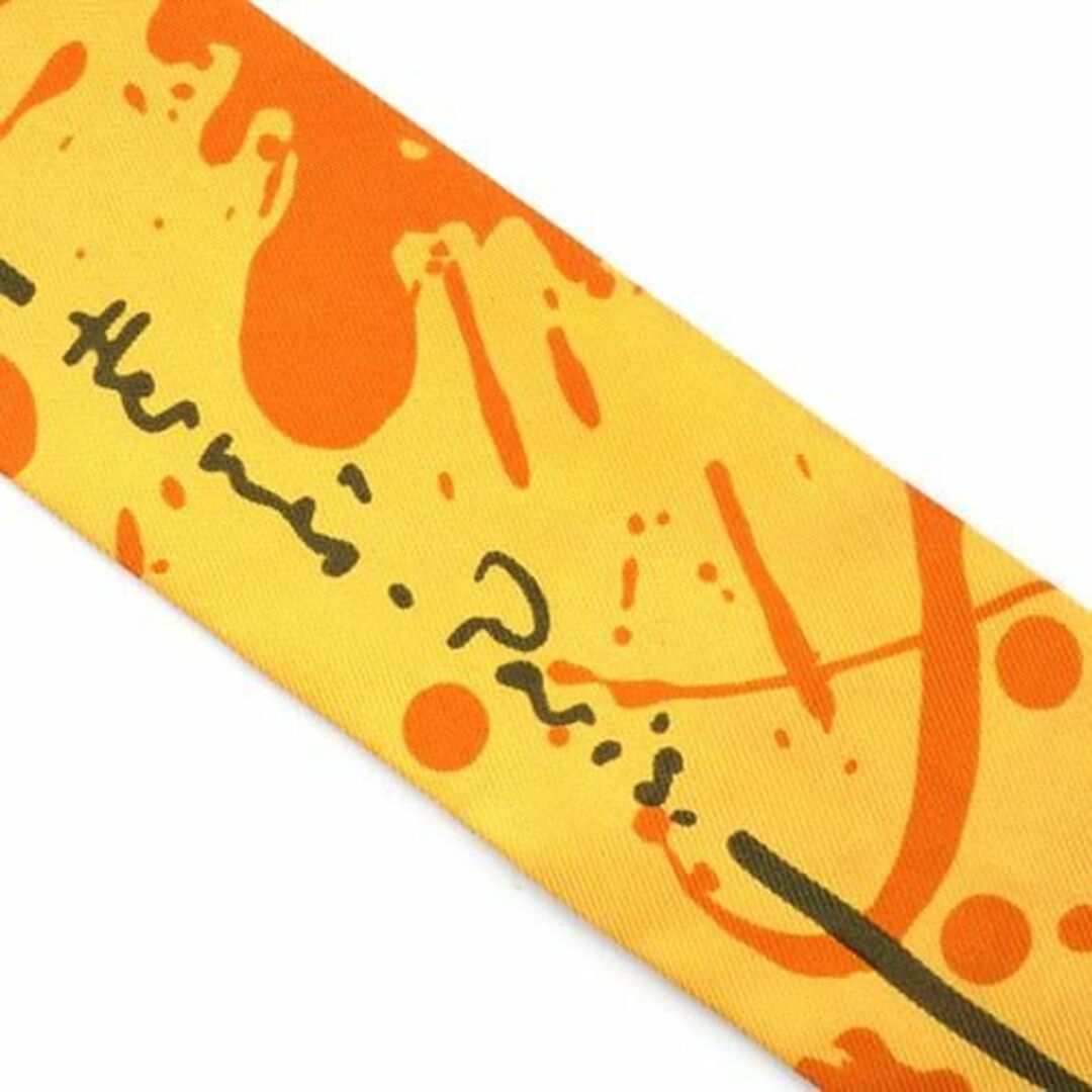 エルメス スカーフ HERMES シルク ツイリー ペイント柄 オレンジ レディース JJS03217
