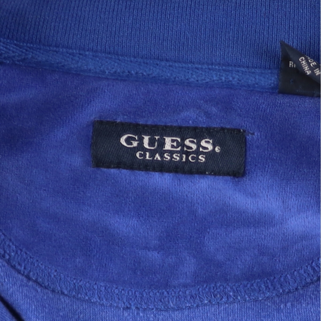 GUESS(ゲス)の古着 ゲス Guess ハーフジップ ベロア 長袖 ポロシャツ メンズL /eaa372470 メンズのトップス(ポロシャツ)の商品写真