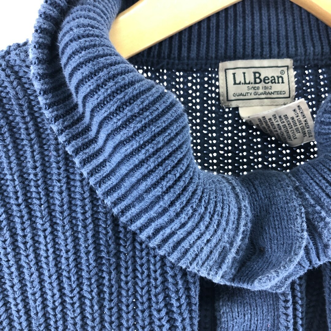 L.L.Bean - 古着 エルエルビーン L.L.Bean リブ編み コットンニット