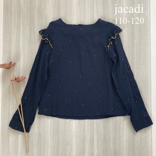 ジャカディ(Jacadi)の【美品】ジャカディ　ドットデザイントップス　長袖(ブラウス)